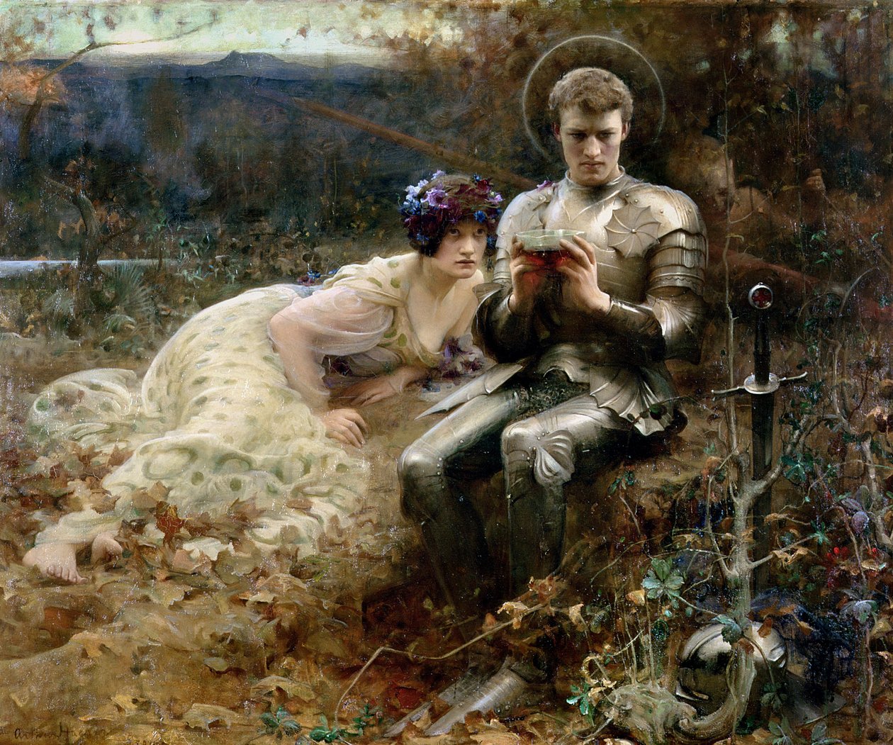 La tentazione di Sir Percival da Arthur Hacker