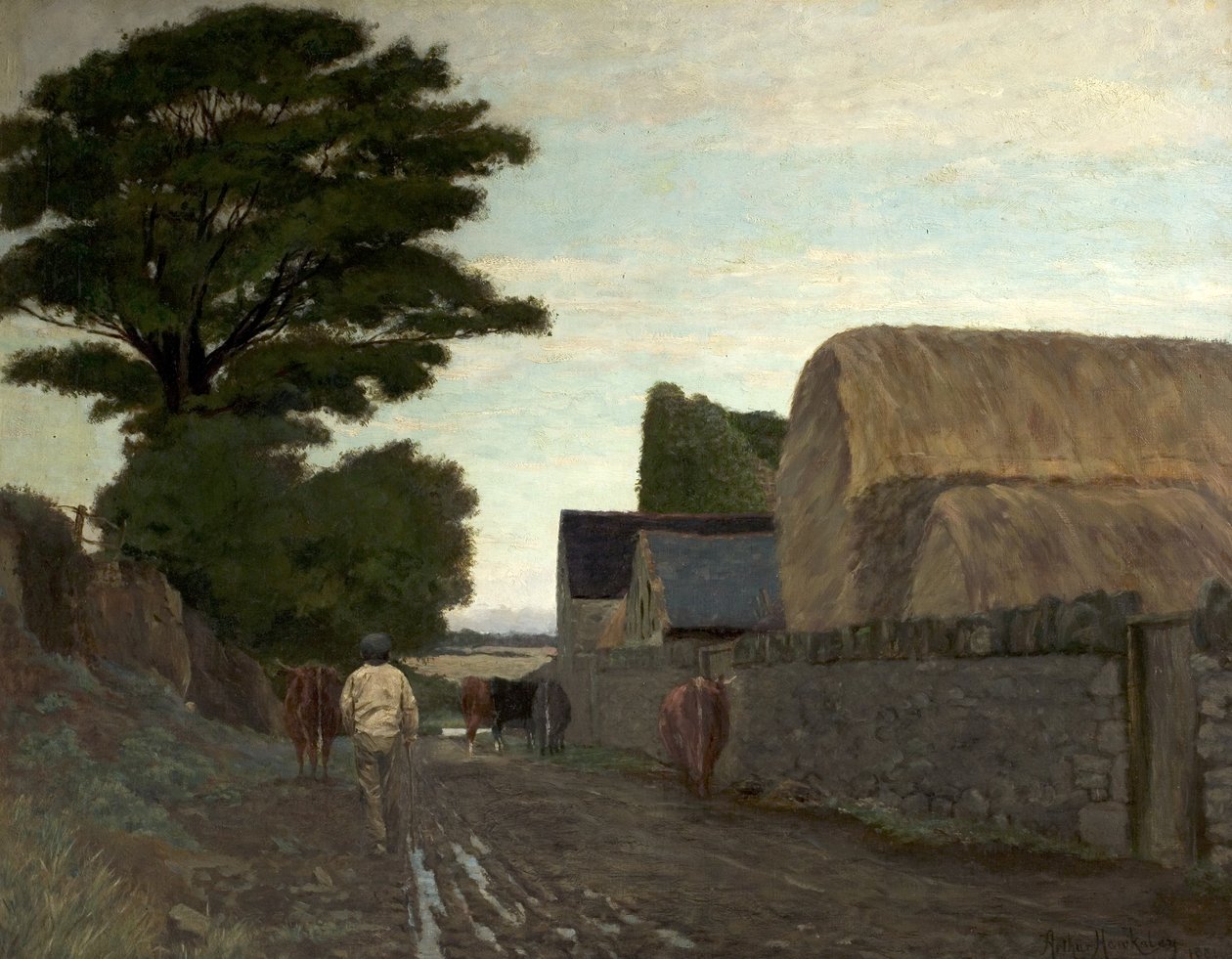 Andando a mungere, 1881 da Arthur Hawksley
