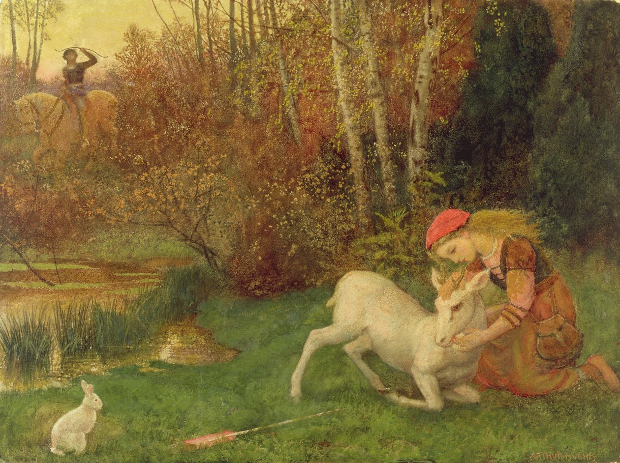 La cerva bianca, c.1870 da Arthur Hughes