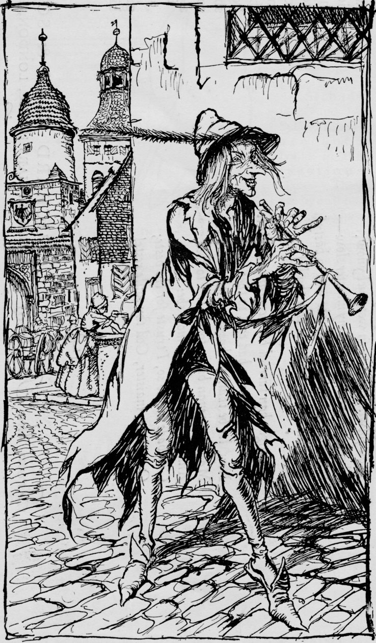 Il pifferaio magico di Hamelin da Arthur Rackham