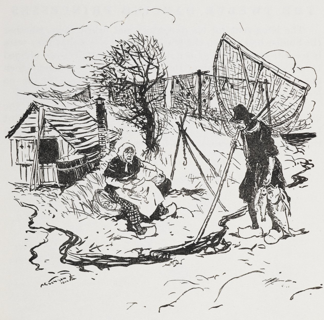Il pescatore e sua moglie da Arthur Rackham