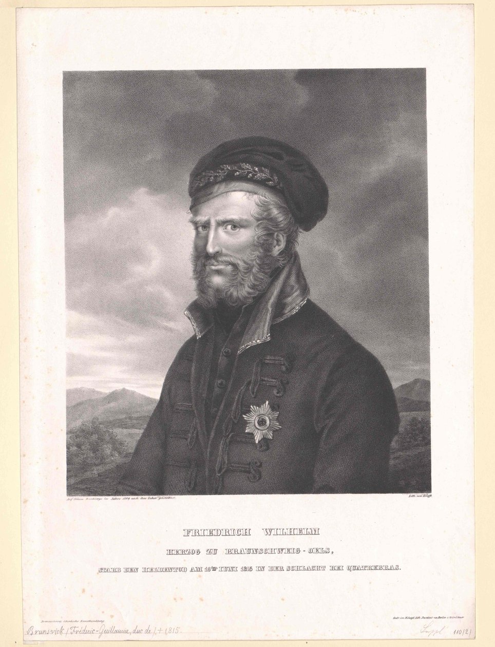 Duca di Braunschweig-Oels Federico Guglielmo da Artist Unknown