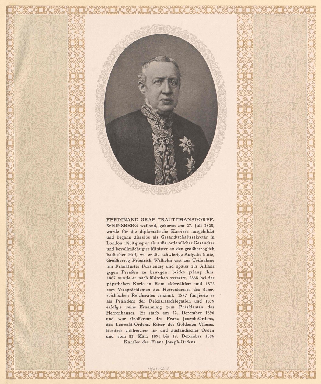 Ferdinando conte Trauttmansdorff-Weinsberg da Artist Unknown