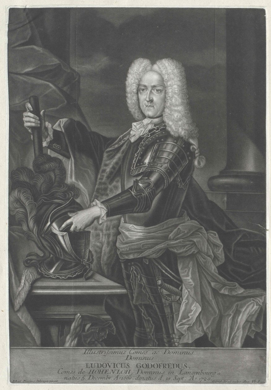 Ludwig Gottfried conte di Hohenlohe-Waldenburg-Pfedelbach da Artist Unknown