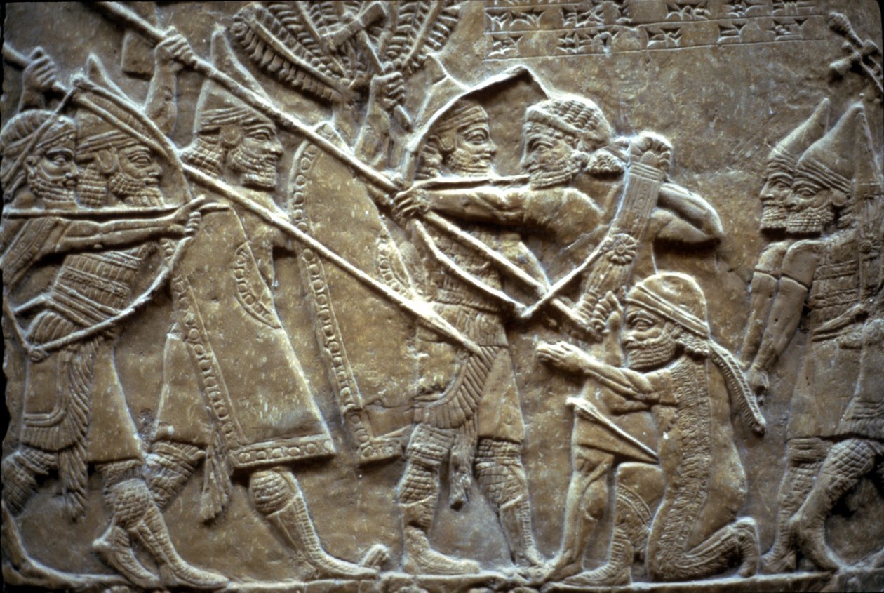 Assurbanipal alla Battaglia di Til-Tuba da Assyrian