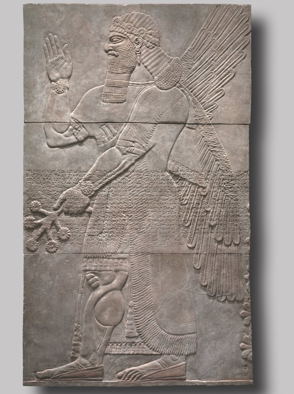 Spirito protettivo che saluta, 883-859 a.C. da Assyrian