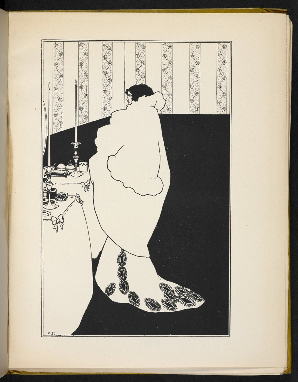 Illustrazione che raffigura una donna da Aubrey Beardsley
