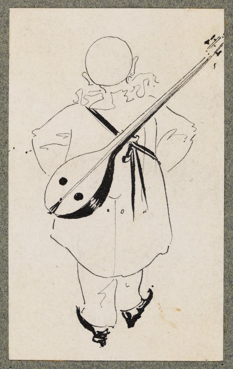 Pierrot con mandolino da Aubrey Beardsley