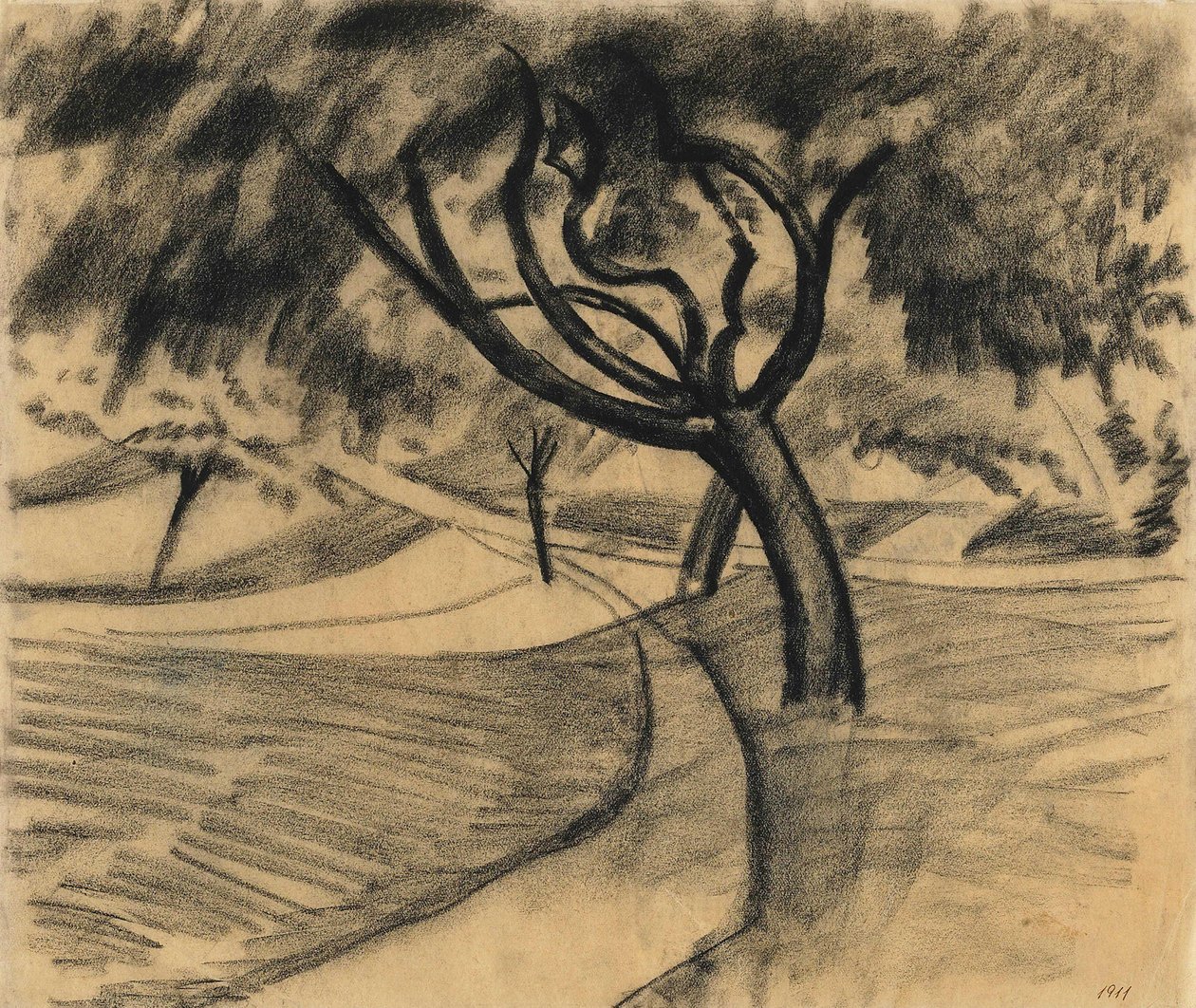 Albero e campi da August Macke