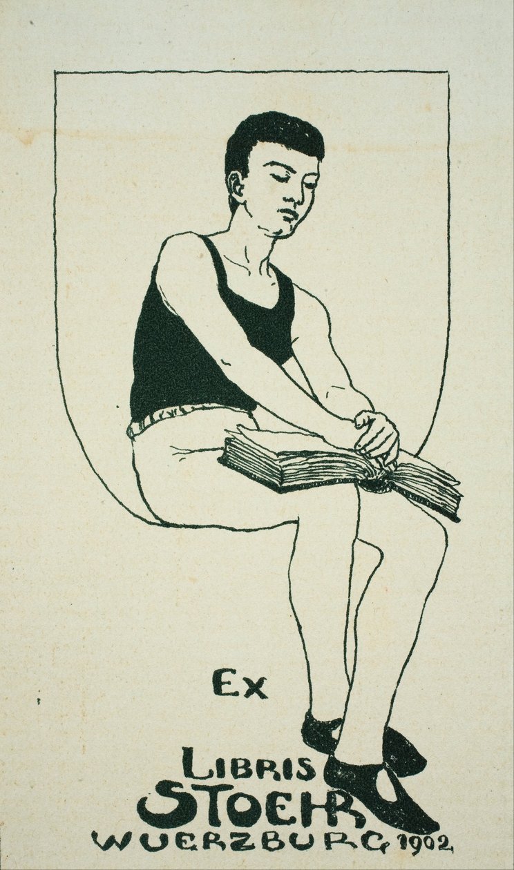 Ex libris di Stoehr Wuerzburg da August Stoehr