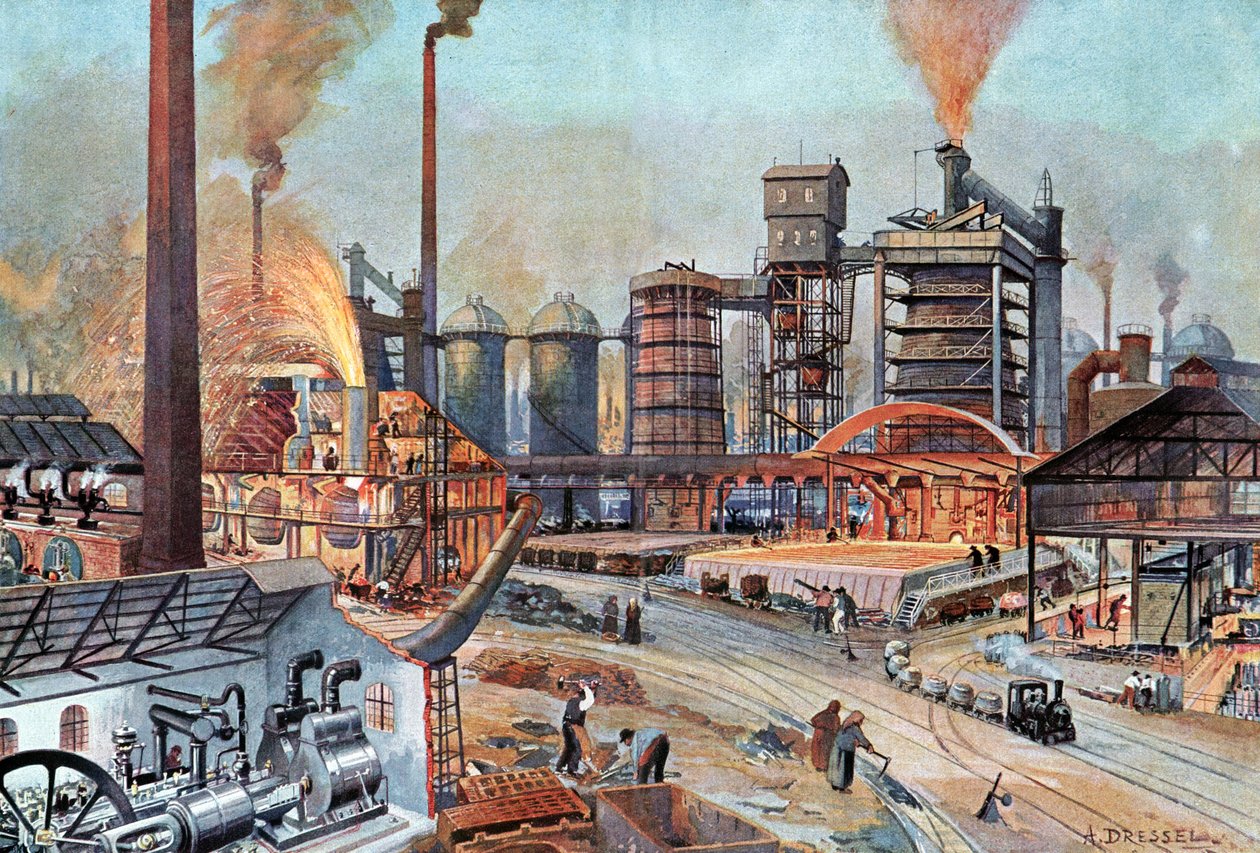 Industria siderurgica in Germania, c1880 da August (after) Dressel