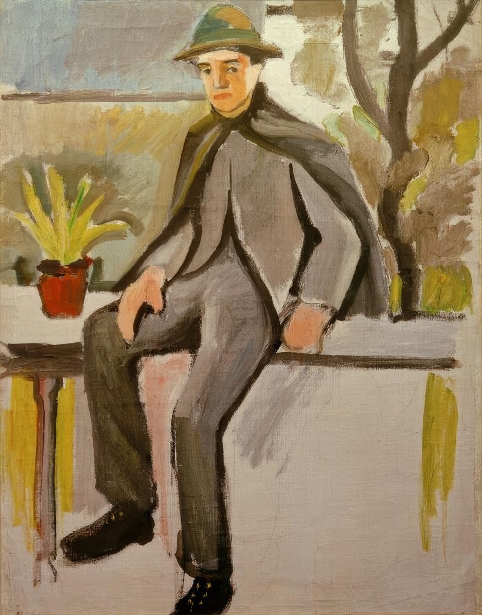 Giovane contadino sul balcone da August Macke