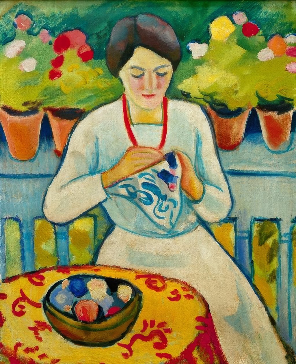 Donna sul balcone da August Macke