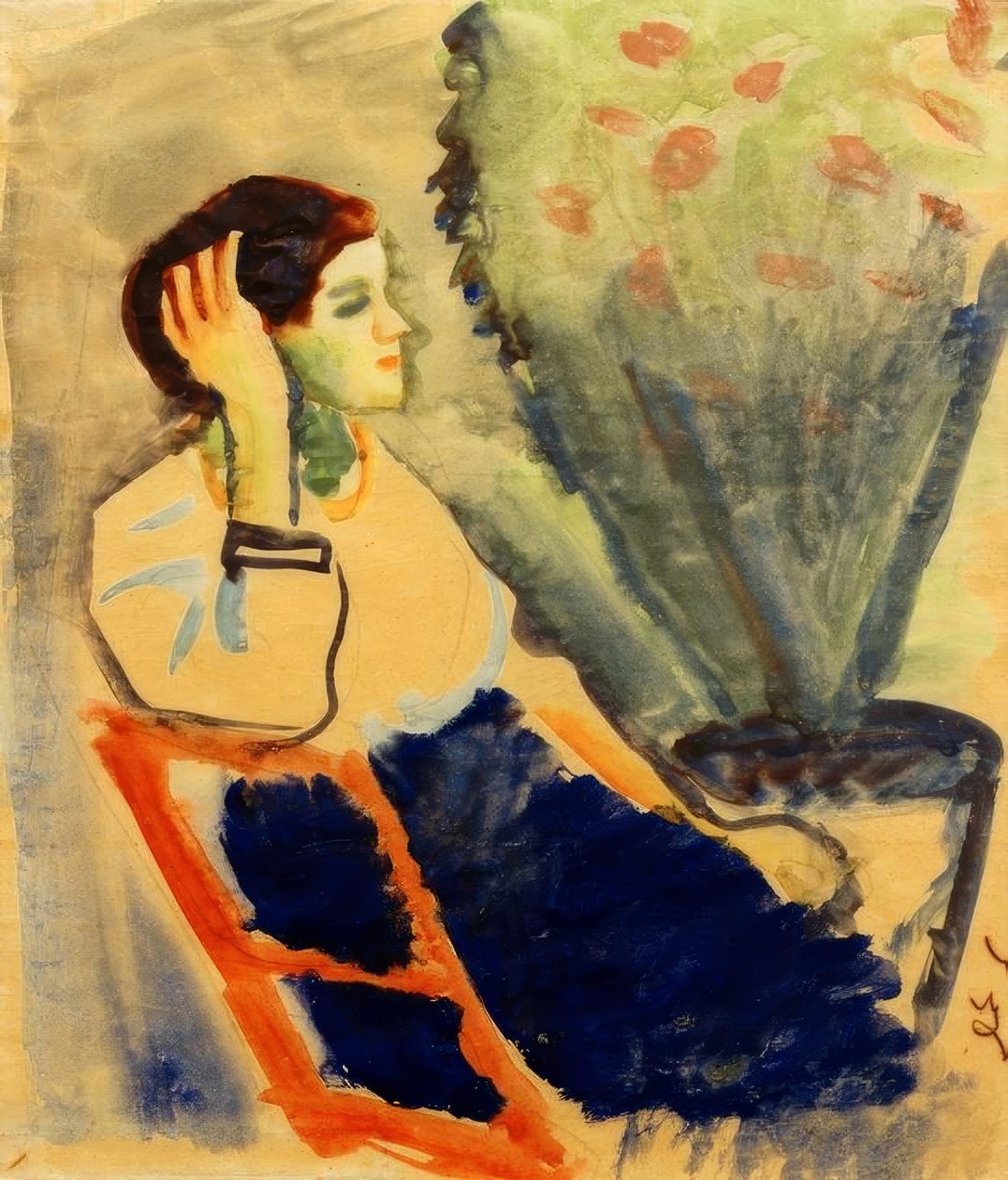 Donna sulla poltrona rossa da August Macke
