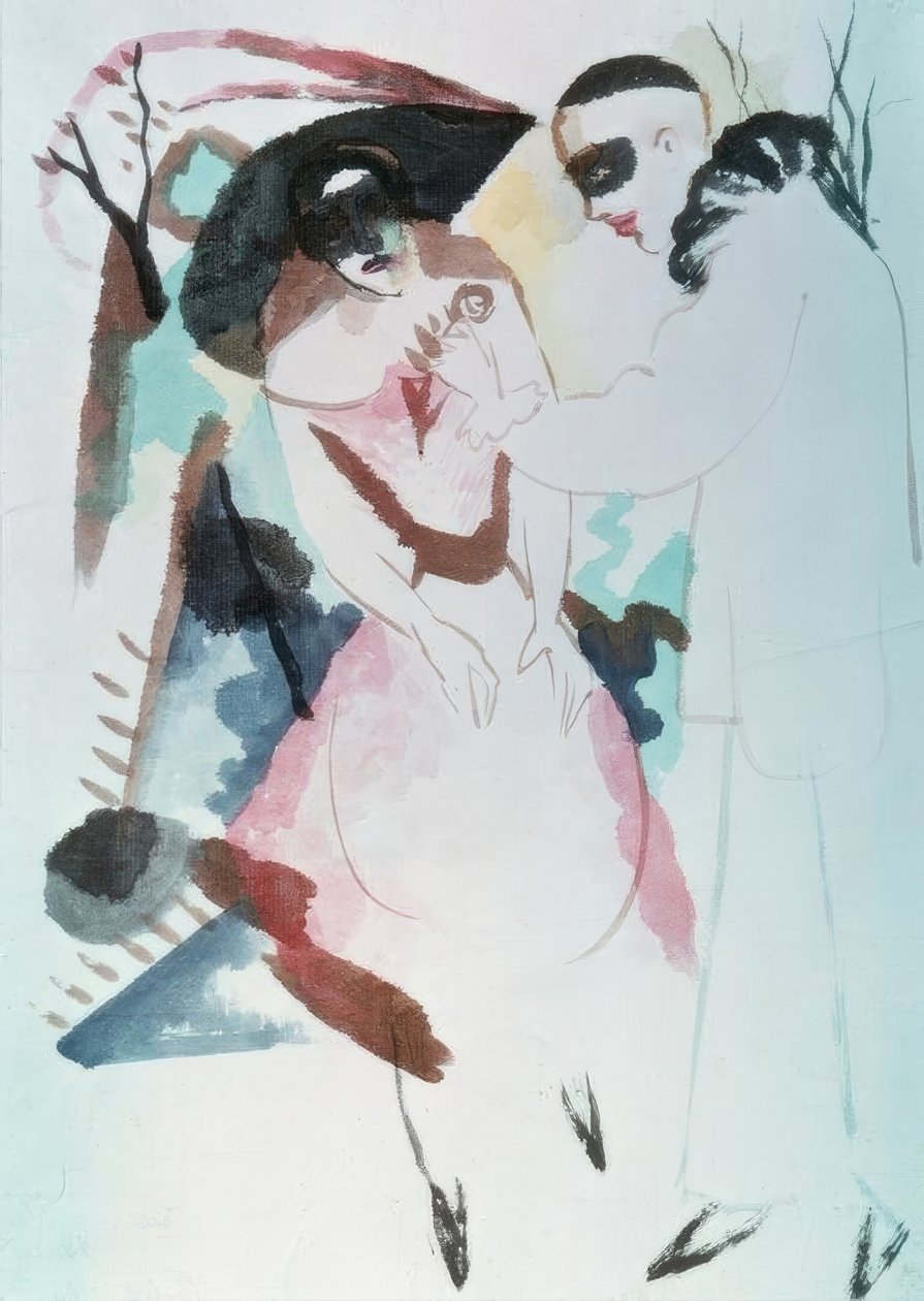 Pierrot e dama da August Macke
