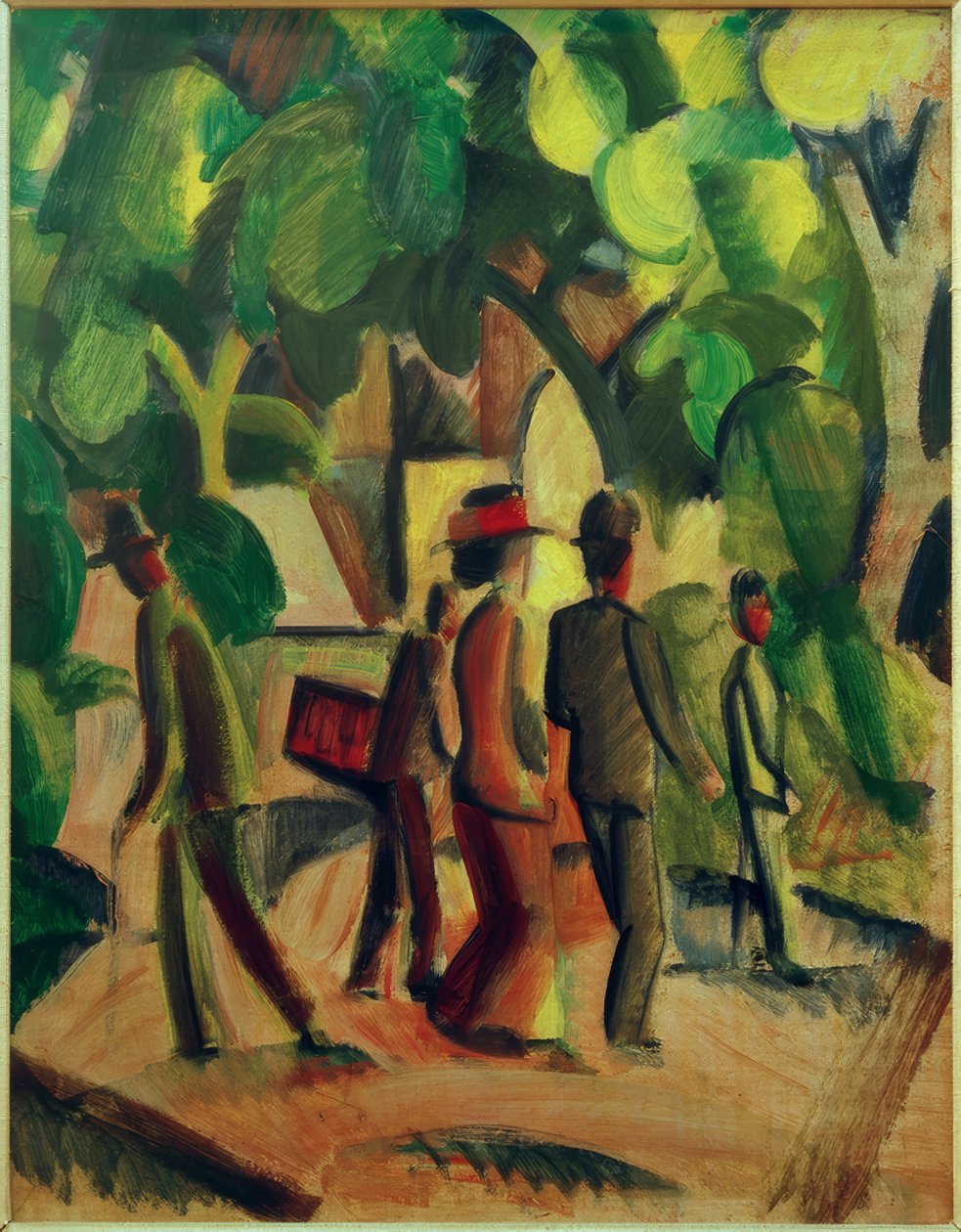 Passeggiata in marrone e verde da August Macke