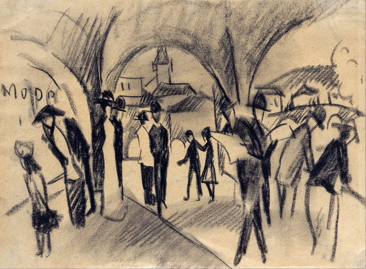 Scena sotto i portici di Thun da August Macke