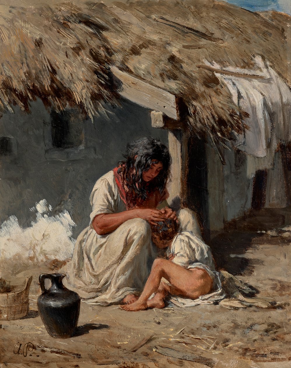 Idillio di un villaggio ungherese da August von Pettenkofen