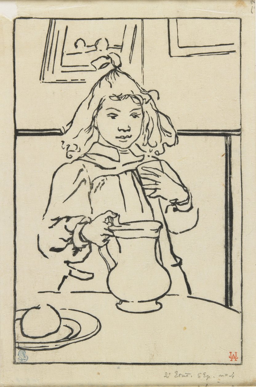 Ragazza con una brocca, 1890 da Auguste Louis Lepère