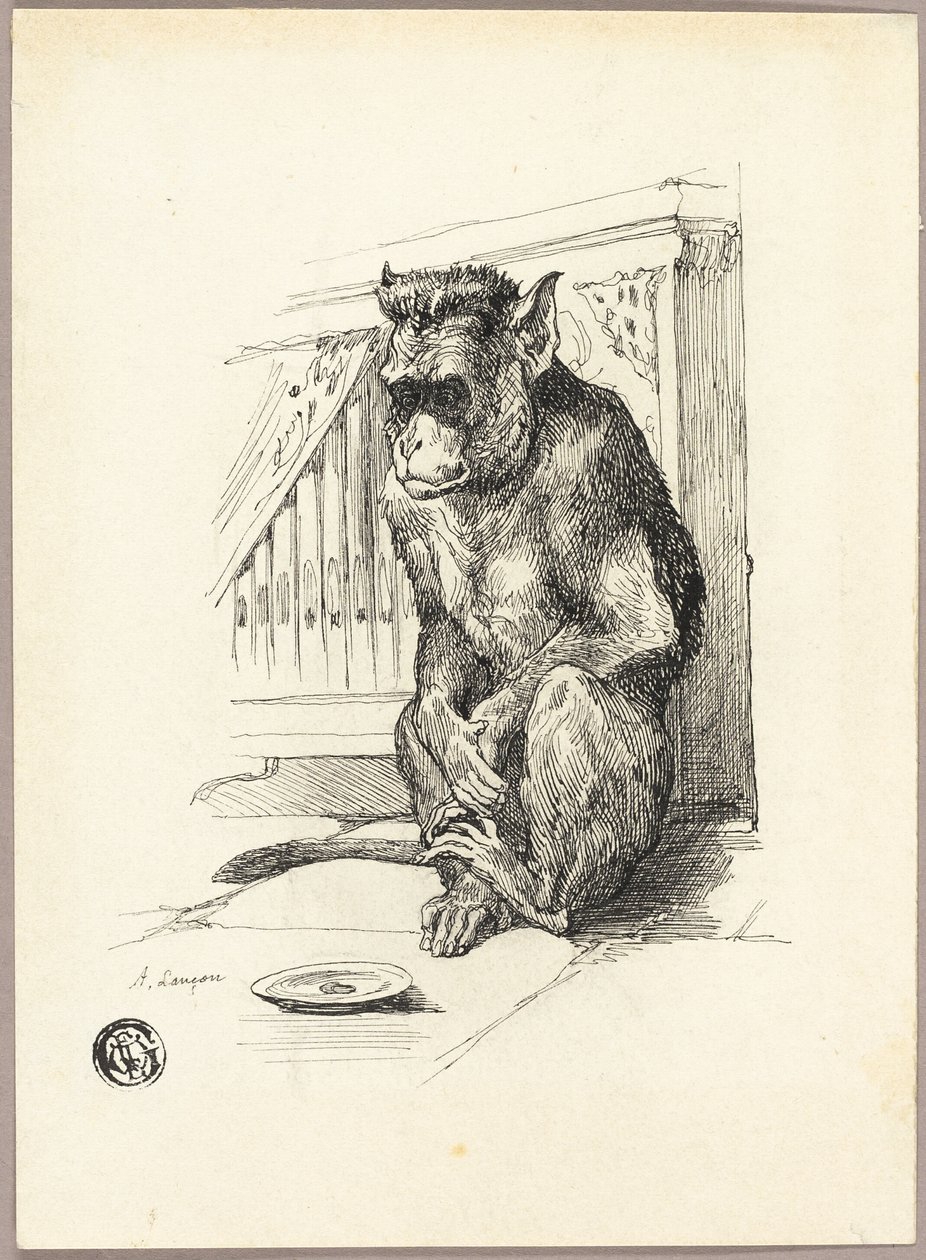 Scimmia mendicante da Auguste Andre Lancon