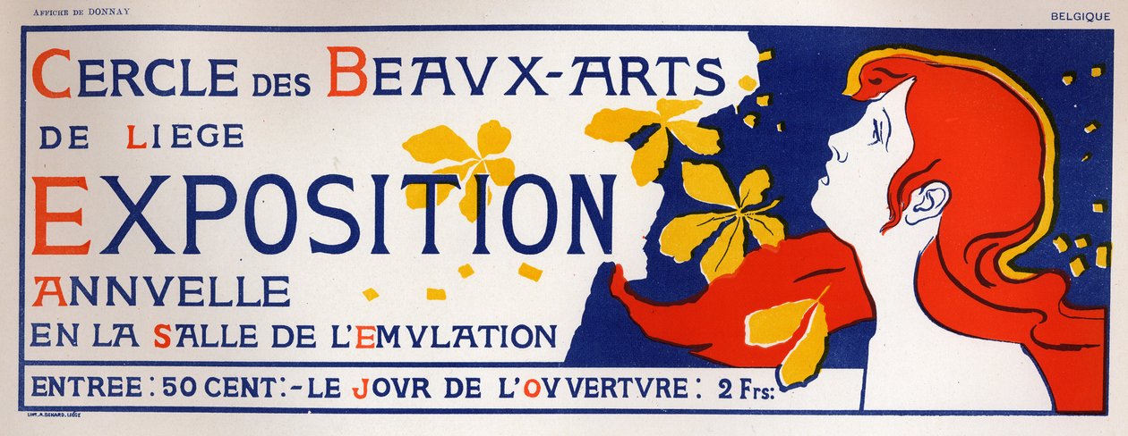 Esposizione di Belle Arti a Liegi, c.1895 (poster) da Auguste Donnay