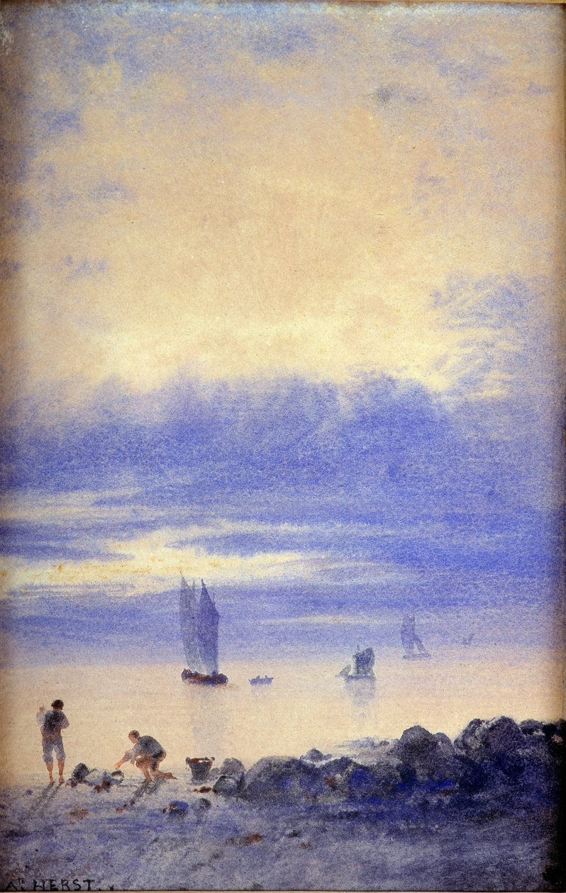 Paesaggio marino, spiaggia di Saint-Malo da Auguste Herst