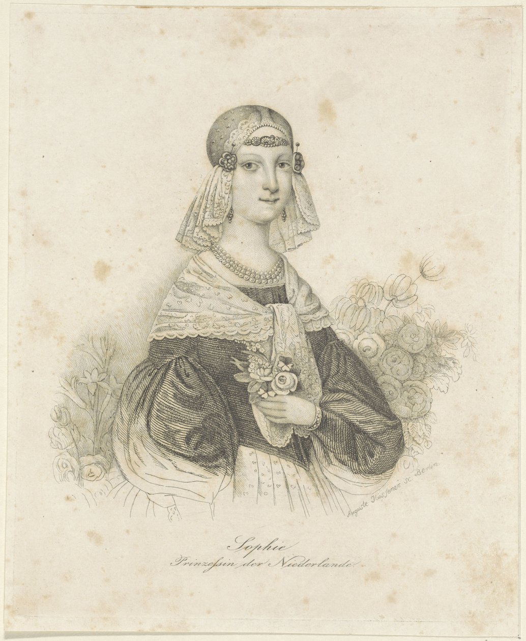 Ritratto di Sofia, principessa dei Paesi Bassi da Auguste Hüssener