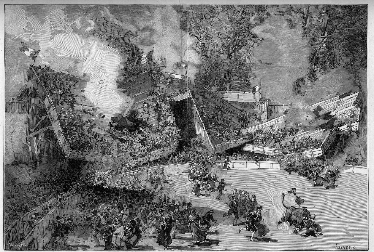 Catastrofe delle arene del Prado, Marsiglia da Auguste Lepere