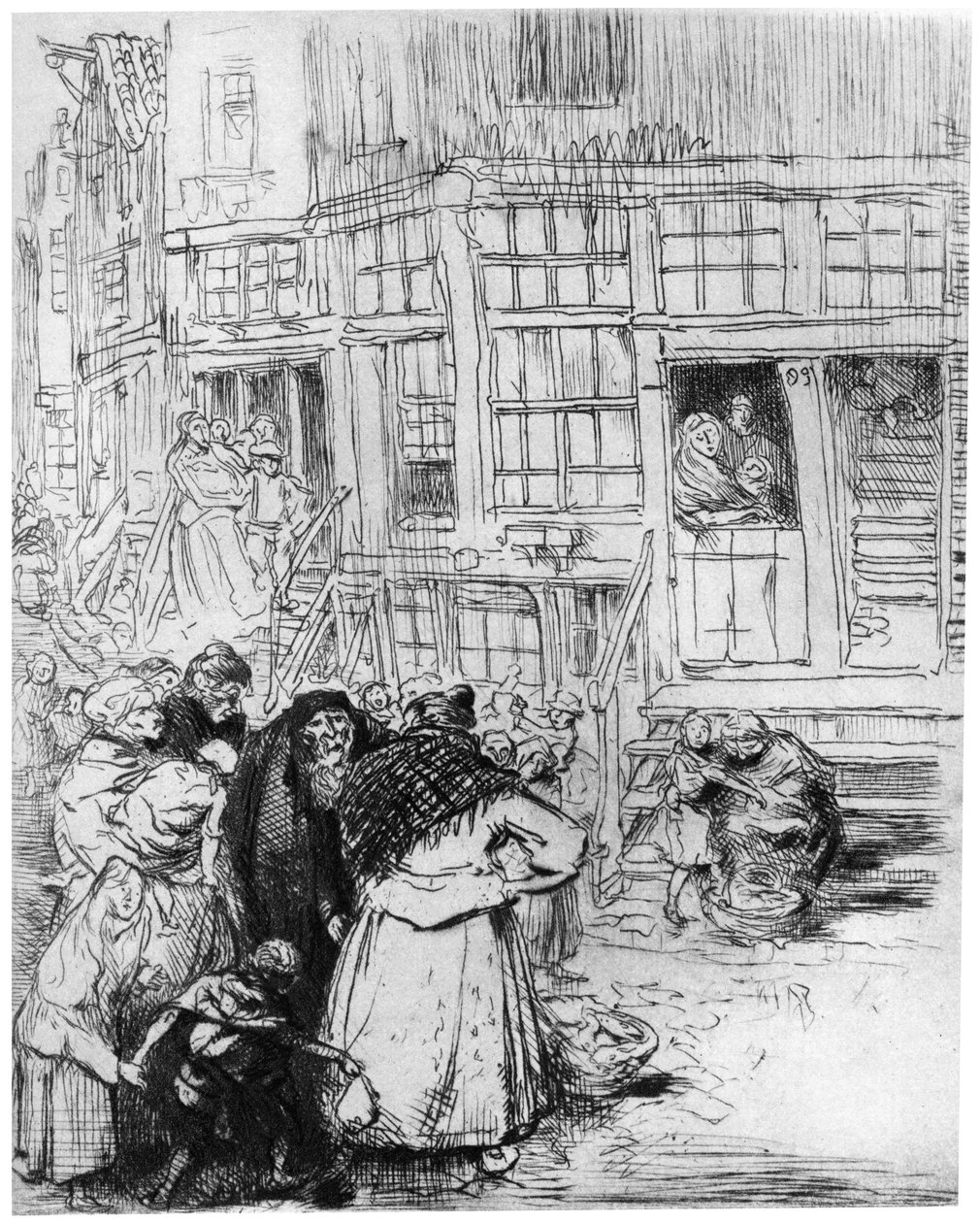 Quartiere ebraico ad Amsterdam, c1870-1910 1924 da Auguste Louis Lepère