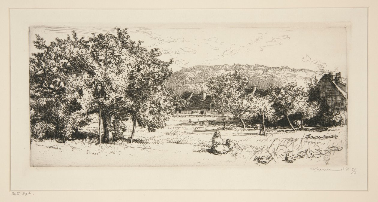 Villaggio di Villeneuve-sur-Bellot (Seine-et-Marne) da Auguste Lepere