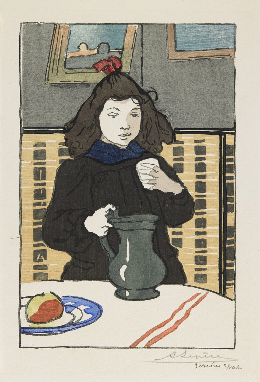 Giovane ragazza con una brocca, 1890 da Auguste Louis Lepère