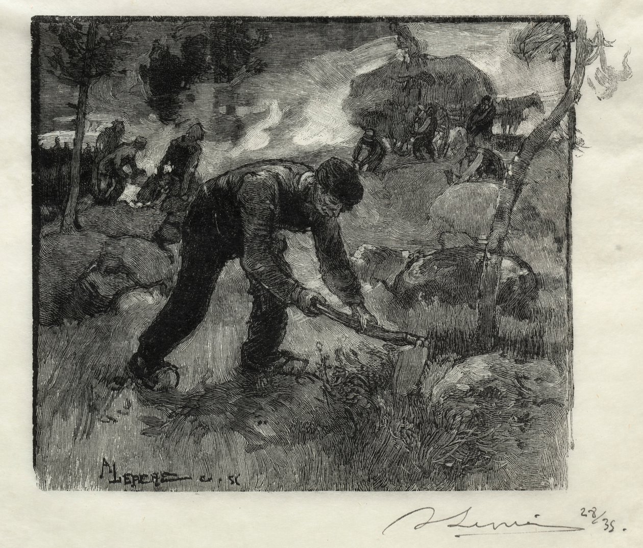 Arracheurs de bruyères, 1887 da Auguste Louis Lepère