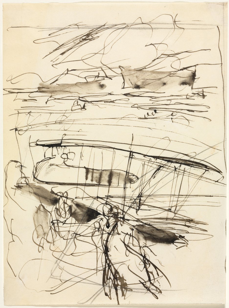 Aerei a riposo sul campo, 1914 da Auguste Louis Lepère