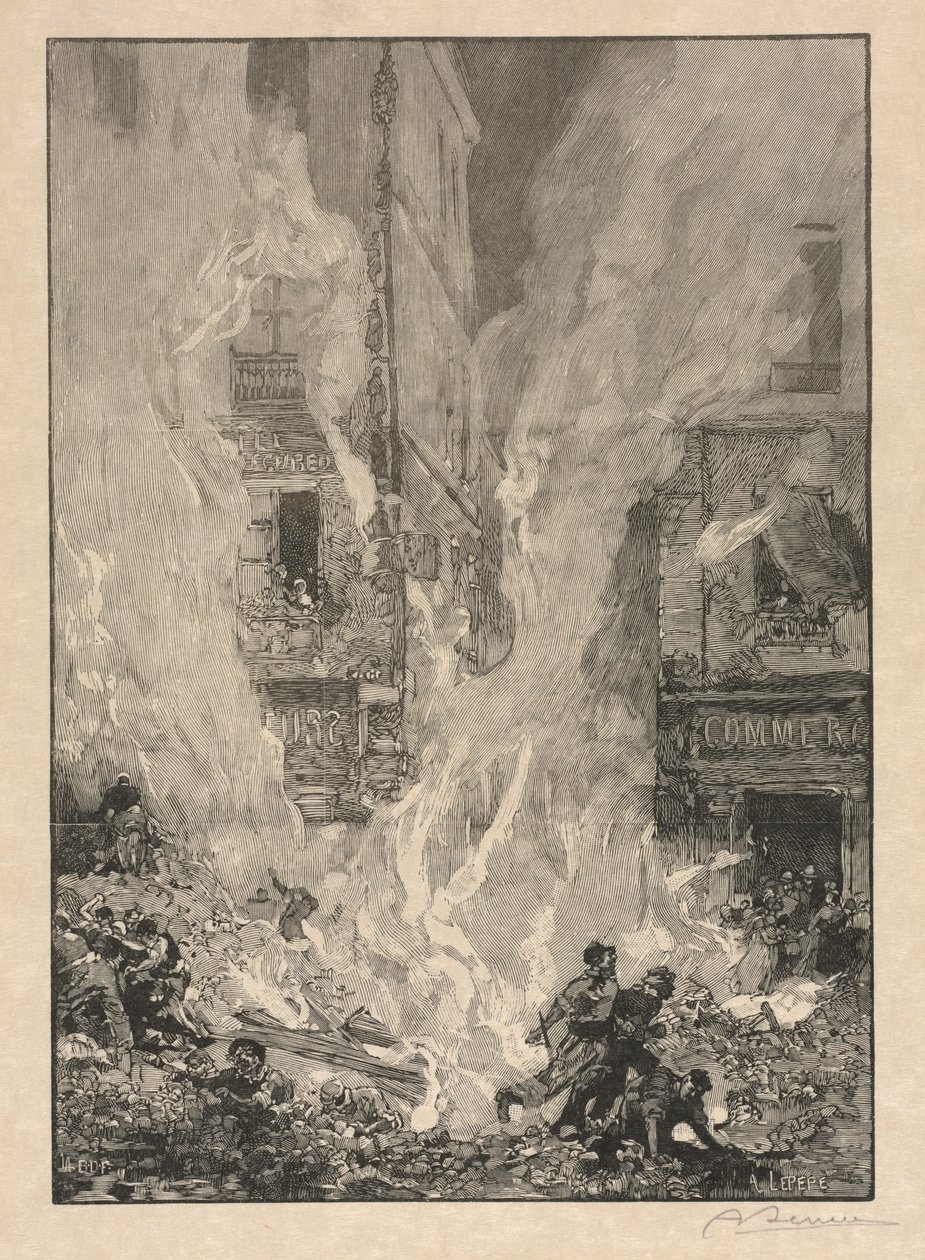 [Incendio in città] da Auguste Louis Lepère