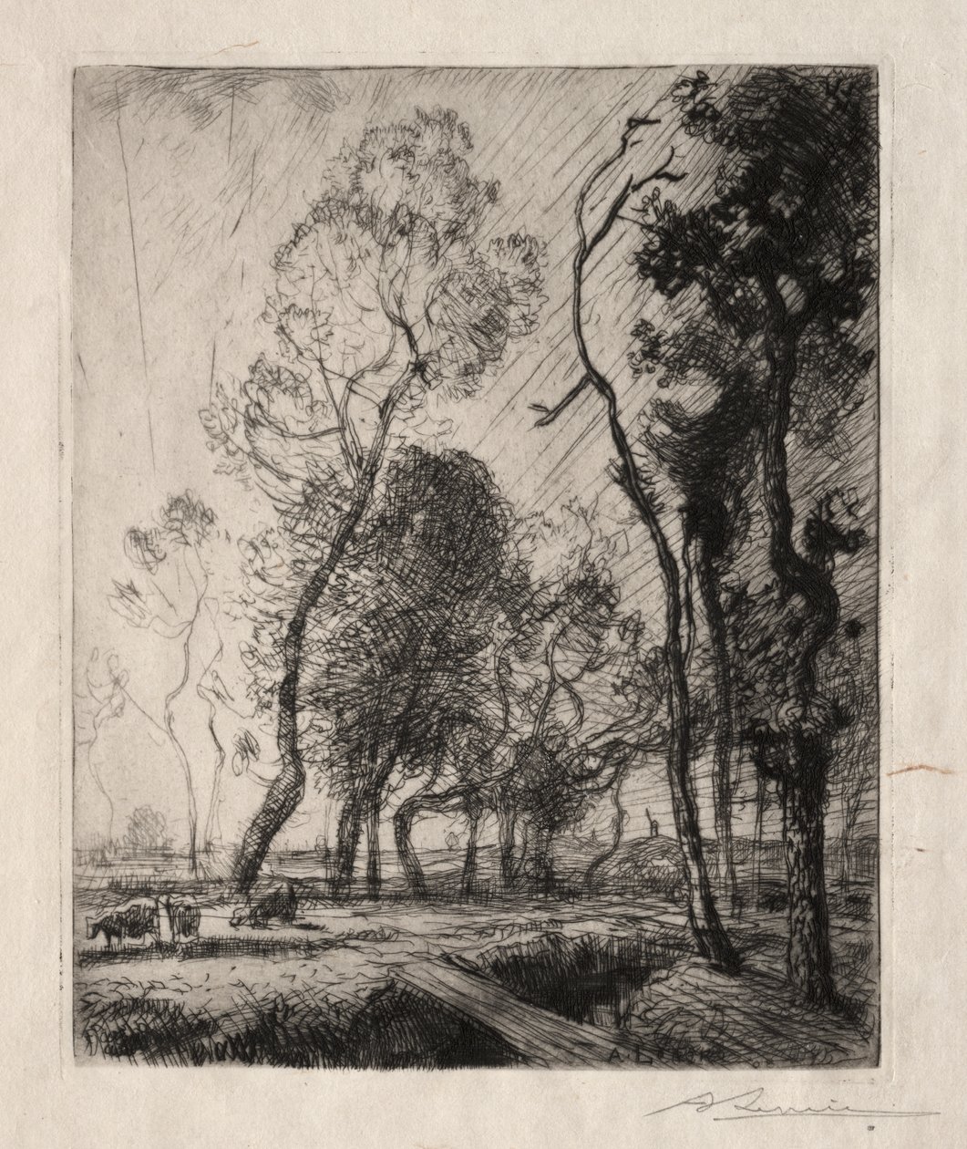 Tramonto dietro gli Alberi da Auguste Louis Lepère