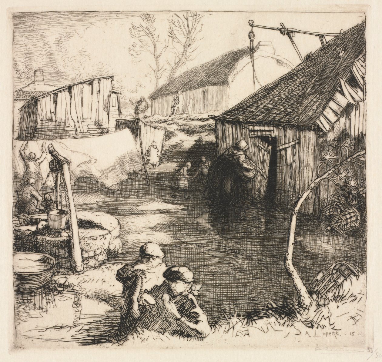 Quartieri dei pescatori Saint-Jean-de-Monts, 1915 da Auguste Louis Lepère