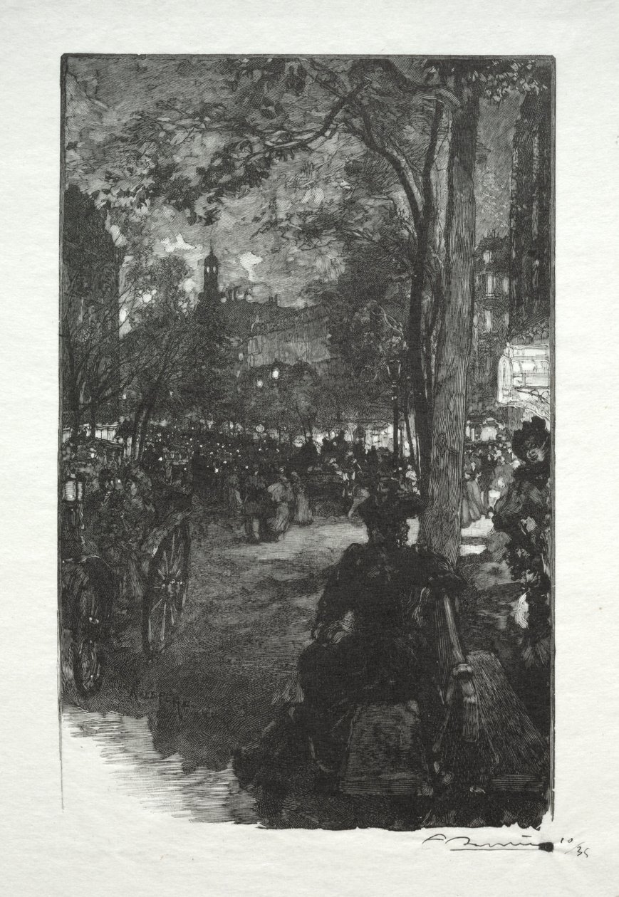 Le Boulevard Montmartre, la sera da Auguste Louis Lepère