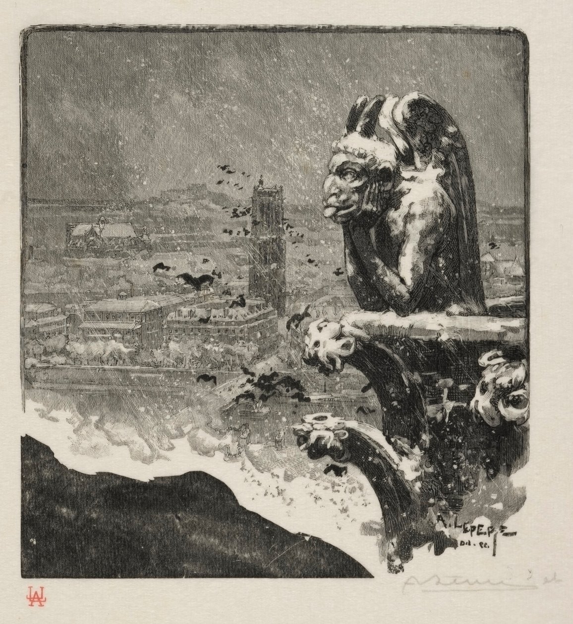 Le Stryge di Notre Dame, 1890 da Auguste Louis Lepère