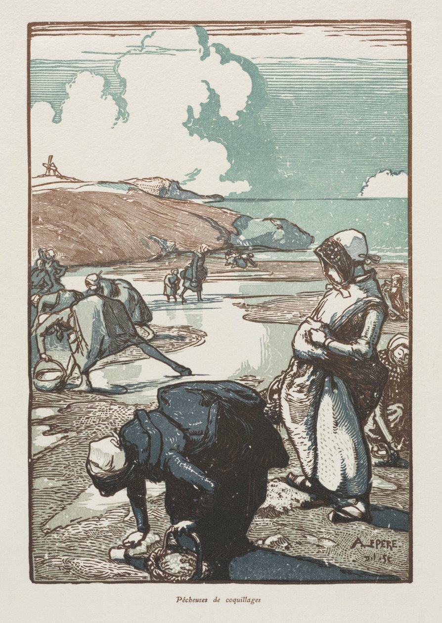 Le raccoglitrici di pinoli, Saint-Jean-de-Mont, 1903 da Auguste Louis Lepère