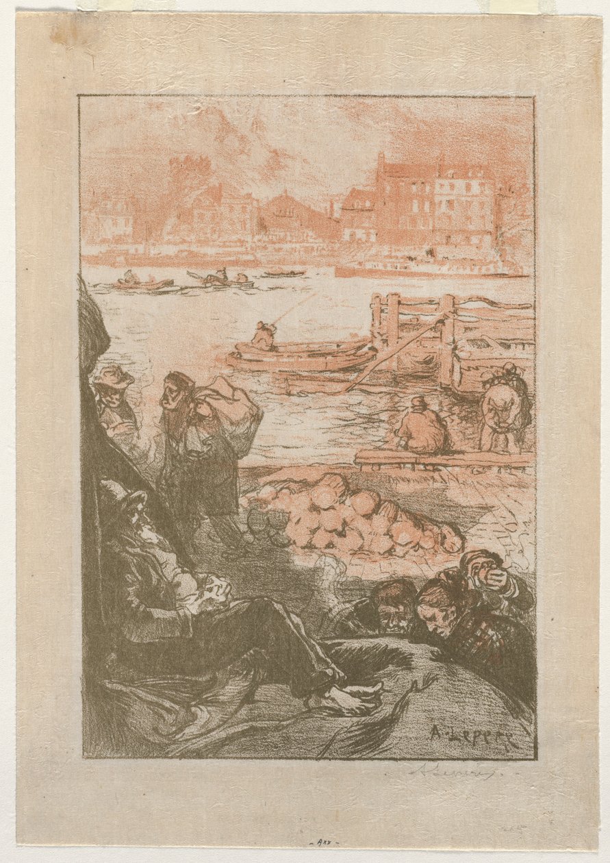 Contadini presso un molo, Parigi da Auguste Louis Lepère