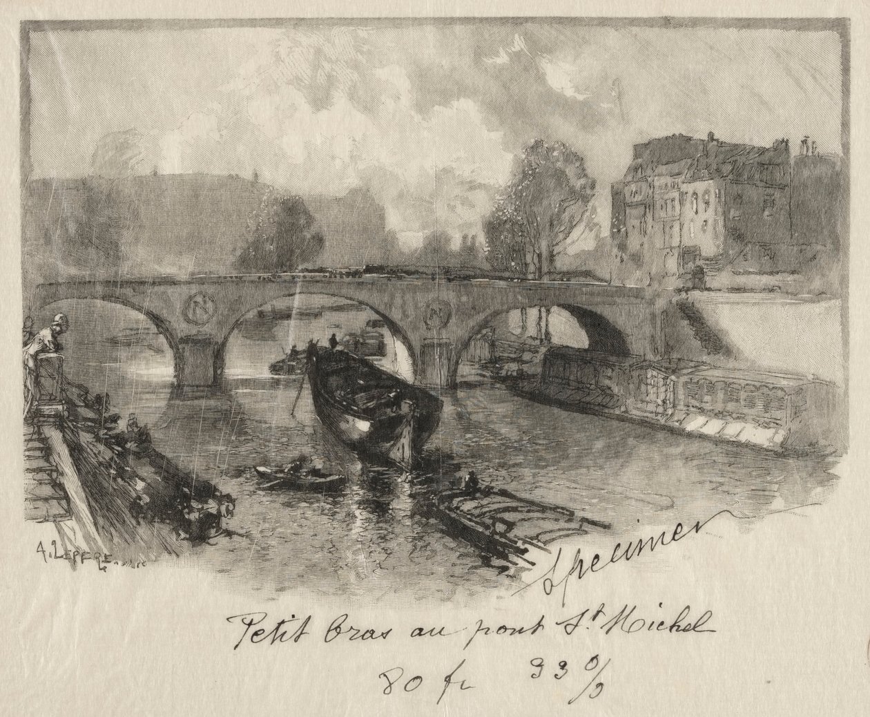 Petit bras au Pont St. Michel da Auguste Louis Lepère