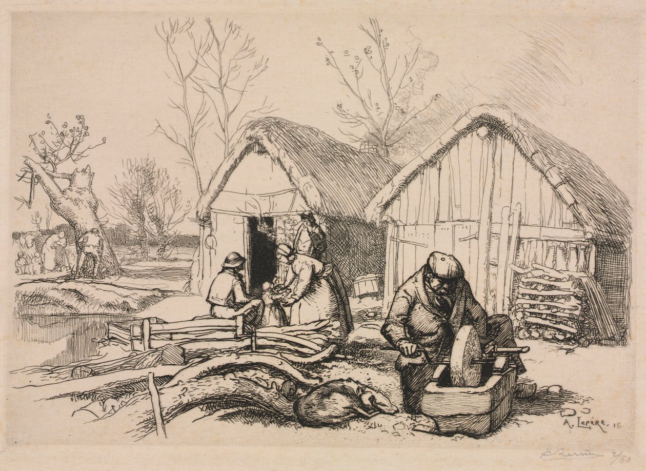 La casa dei boscaioli in Vandea, 1915 da Auguste Louis Lepère