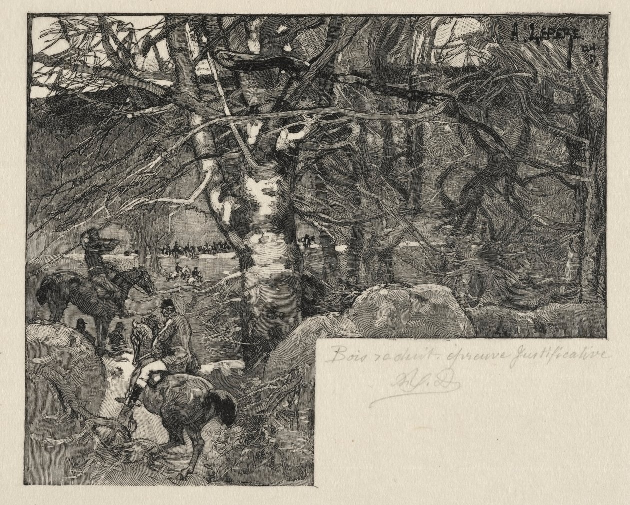 Una caccia al Monte Gérard da Auguste Louis Lepère