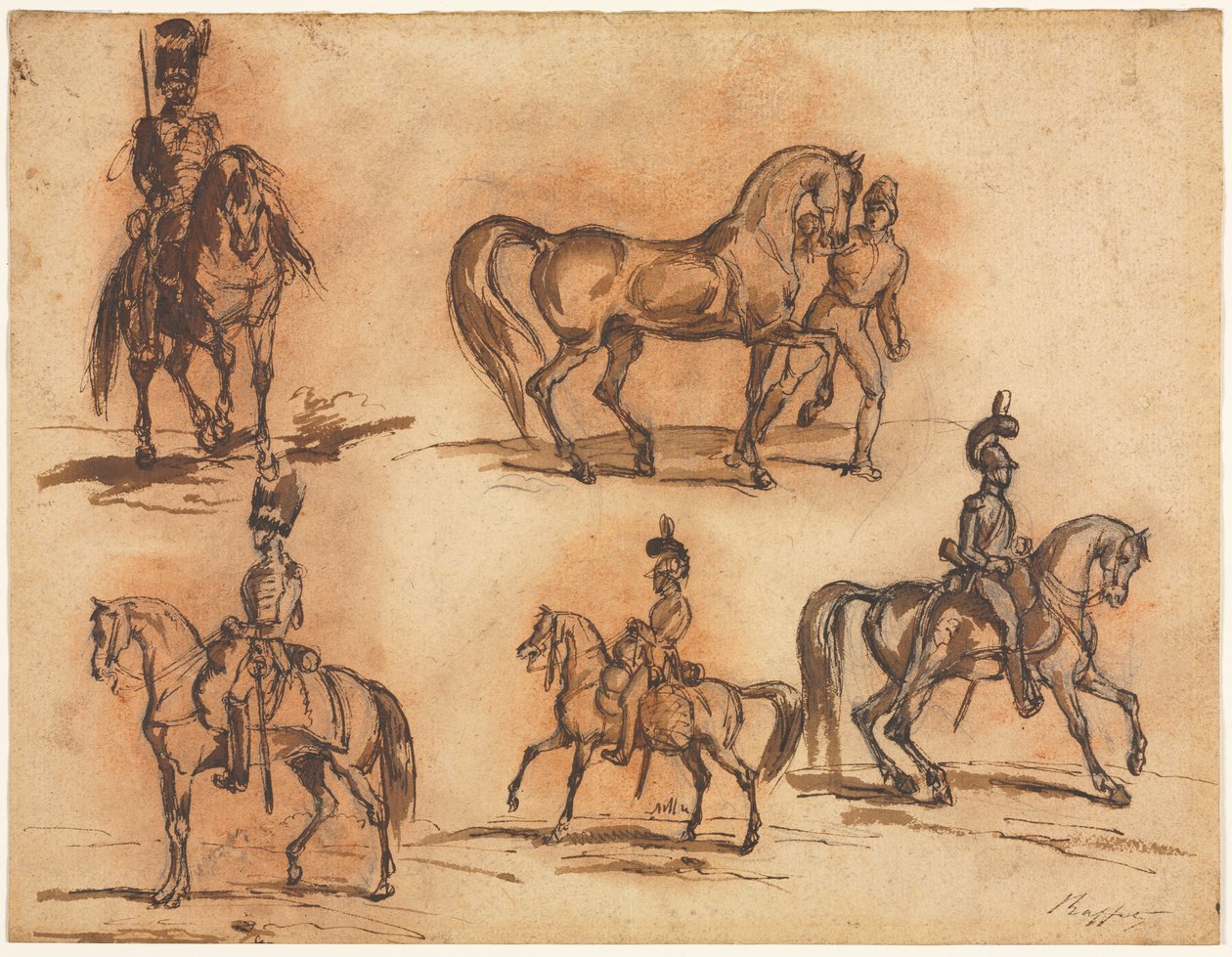 Cinque studi equestre: Cavalieri da Auguste Raffet