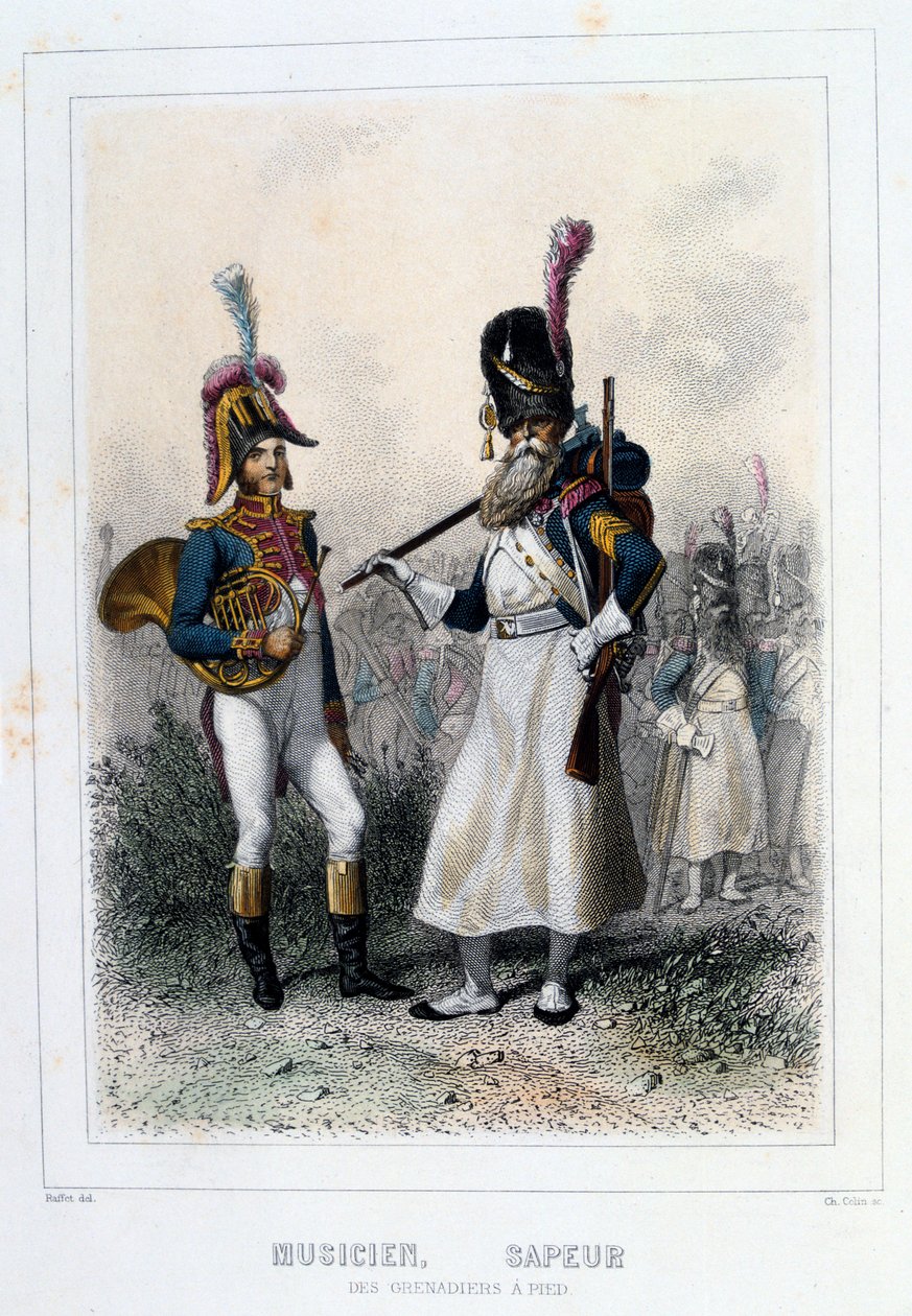 Musicista e zappatore dei Granatieri-à-Pied da Auguste Raffet
