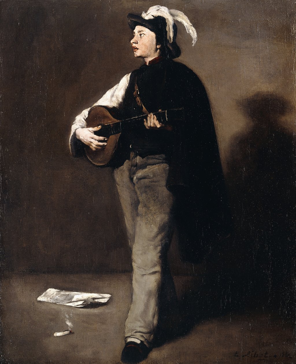 Il suonatore di mandolino da Auguste Theodule Ribot