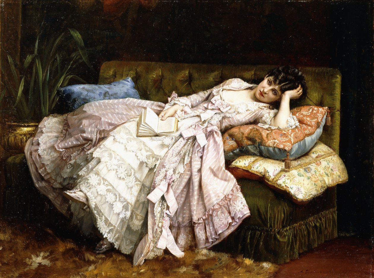 Una bellezza reclinata da Auguste Toulmouche