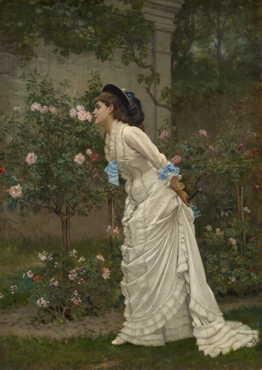 Donna e rose, 1879 da Auguste Toulmouche