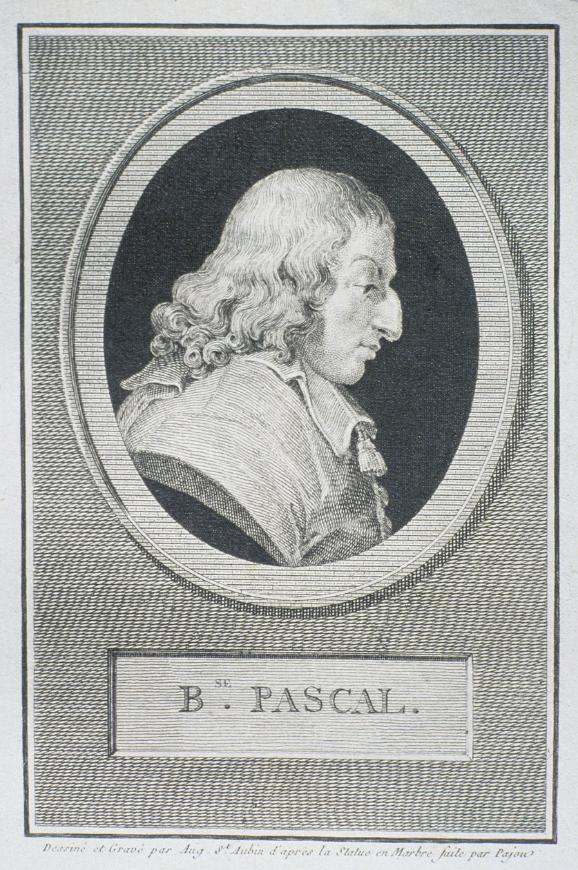Blaise Pascal (1623-62) da Augustin de Saint Aubin