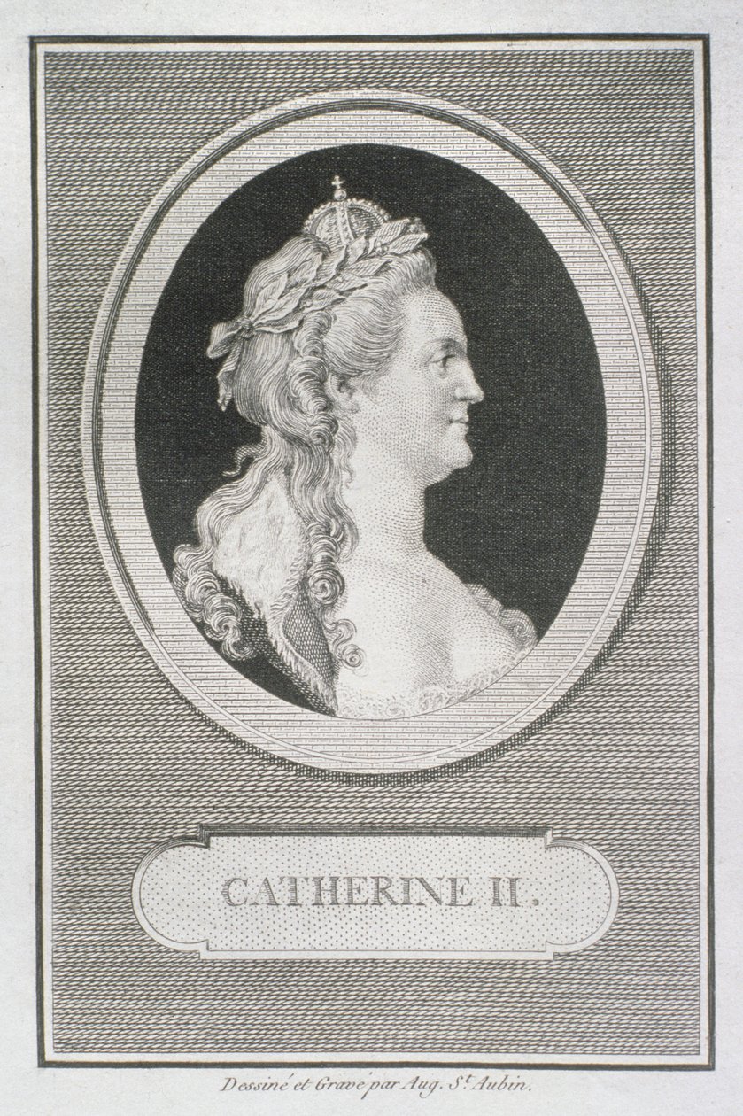 Caterina II (1729-96) da Augustin de Saint Aubin